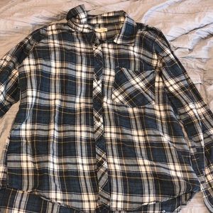 Blue white and yellow flannel